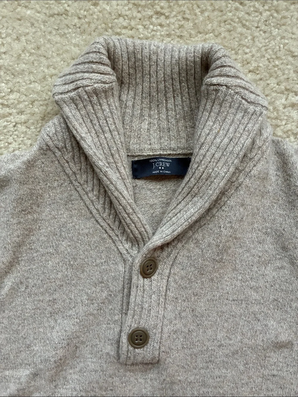 J. Crew Medium Men’s Mock Neck Pullover Sweater - Taupe